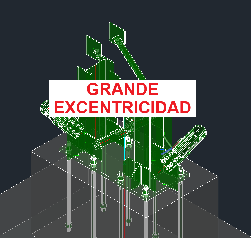 PLACA BASE COLUMNA METALICA GRANDE EXCENTRICIDAD